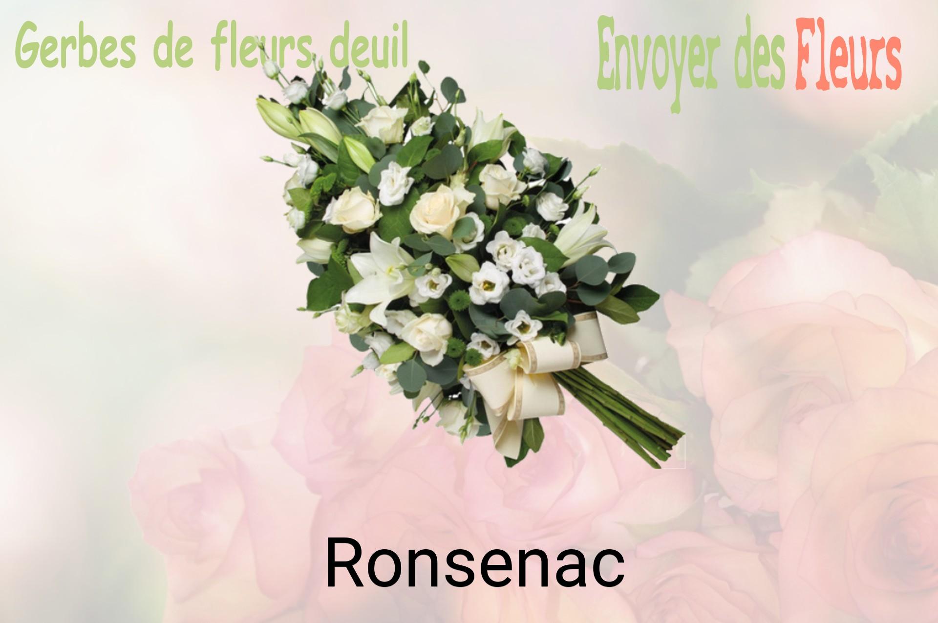 Gerbe de fleurs de deuil livrée à Ronsenac